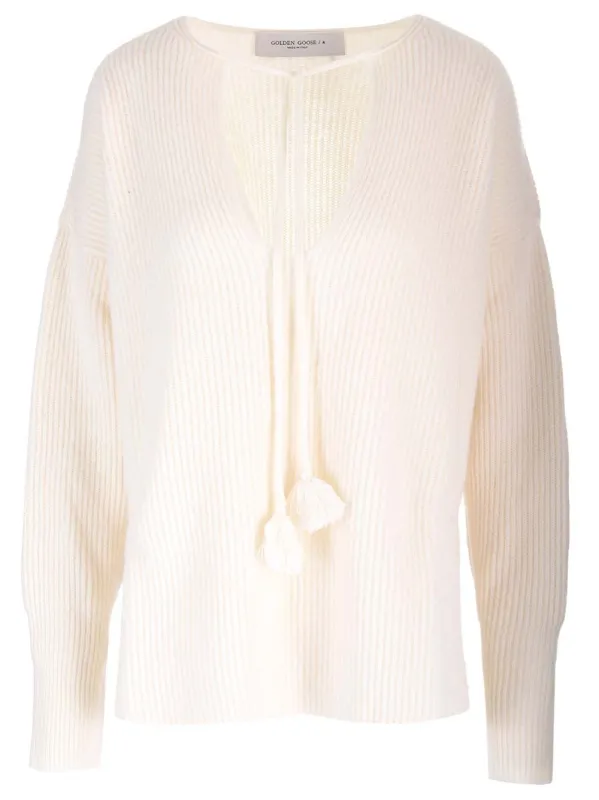 Ribbed Wool Sweater Knitwear White sold by Wanan Luxury