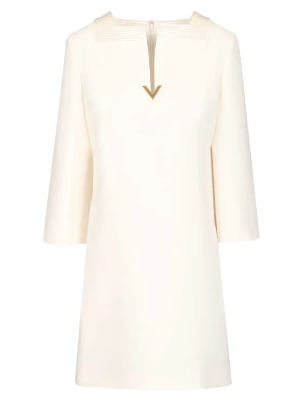 Short Crepe Couture Dress Dresses White made by Valentino Garavani