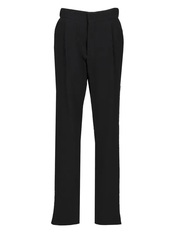 Stretch Wool Single Pleat Trousers Blue sold by Wanan Luxury