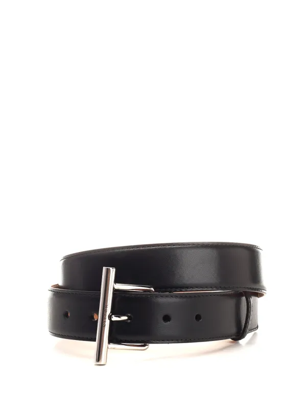 Black Leather Sling Belt Belts Black made by Alexander McQueen
