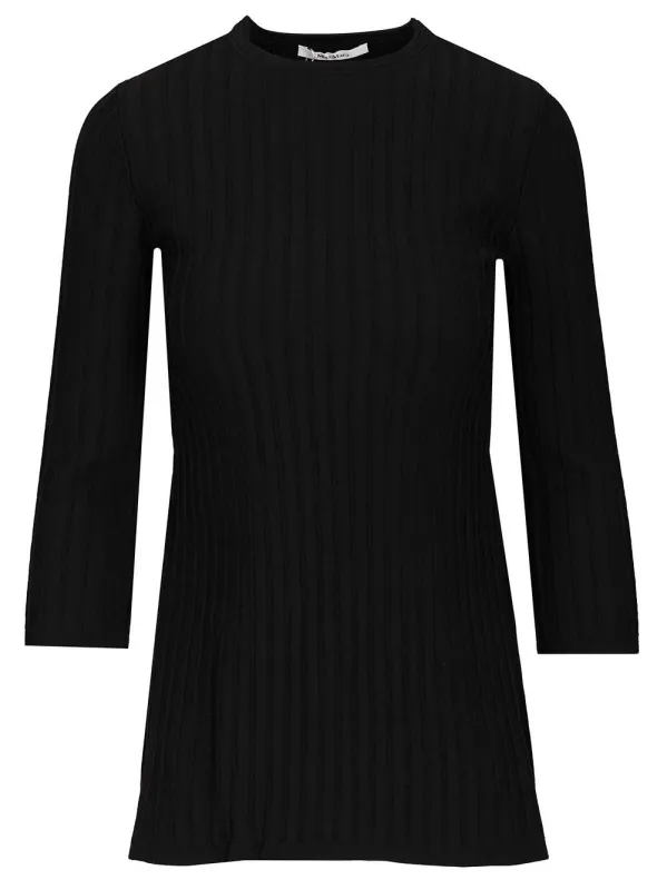 Ribbed Sweater Tops Black made by MaxMara