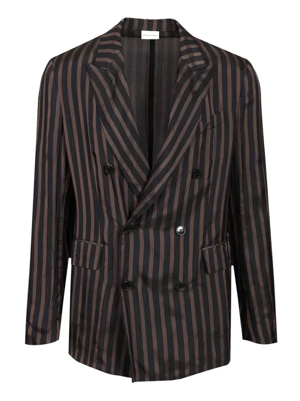 Unstructured Cupro Blazer Jackets Blue made by Dries Van Noten