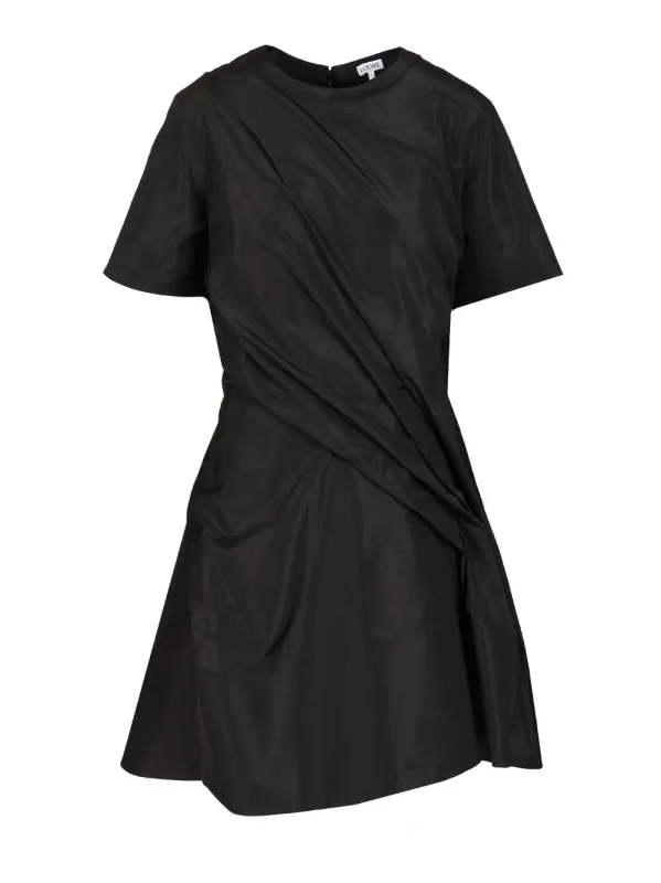 Twisted Dress In Silk Blend Taffeta Dresses Black made by Loewe