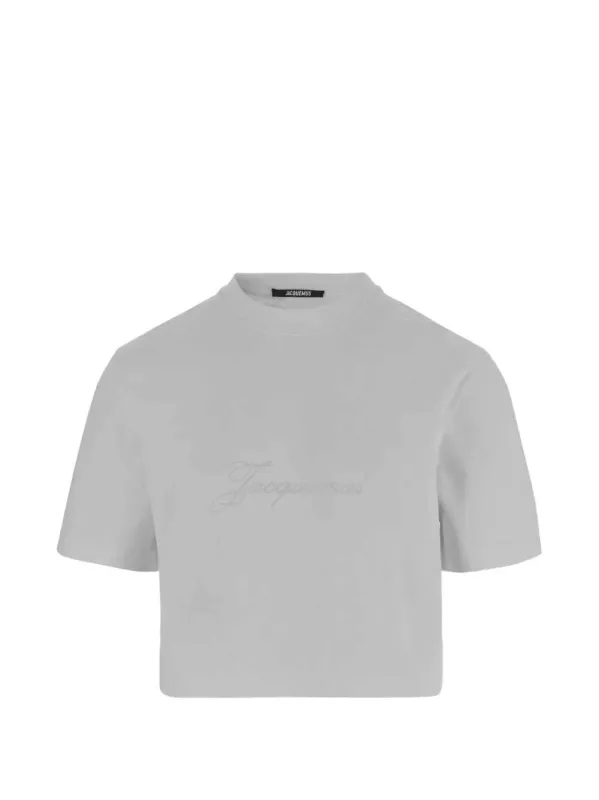 Cropped T-Shirt With Embroidered Logo made by Jacquemus