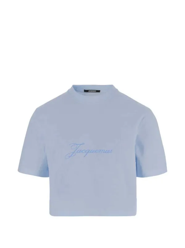 Cropped T-Shirt With Embroidered Logo sold by Wanan Luxury