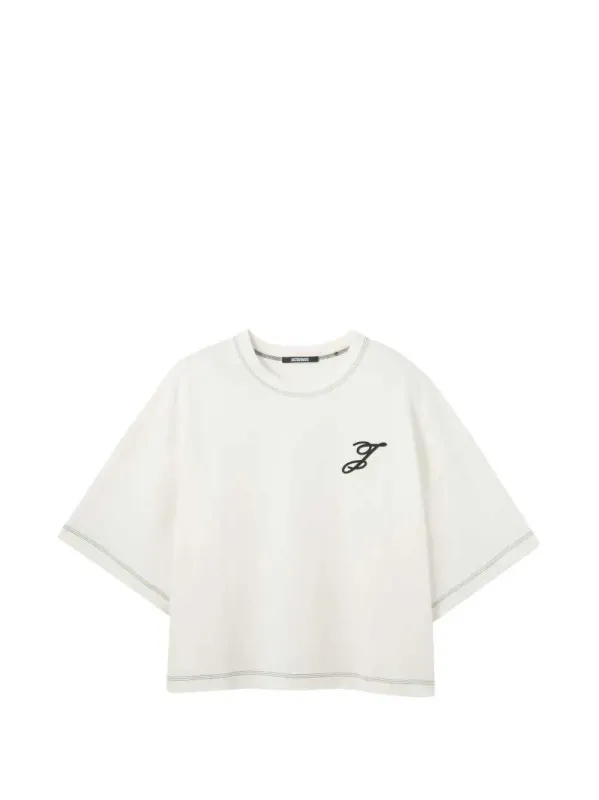 T-Shirt With Embroidered Logo Detail made by Jacquemus