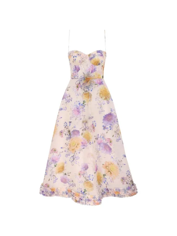 Luna Linen And Cotton Dress made by Zimmermann
