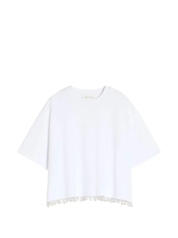 Embellished Cotton T-Shirt made by Sportmax