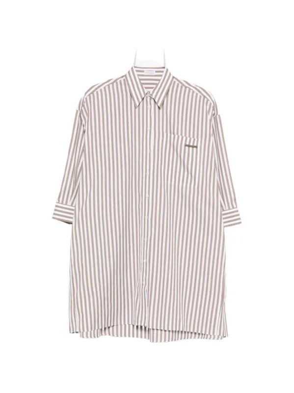 Striped Cotton And Silk Shirt made by Brunello Cucinelli