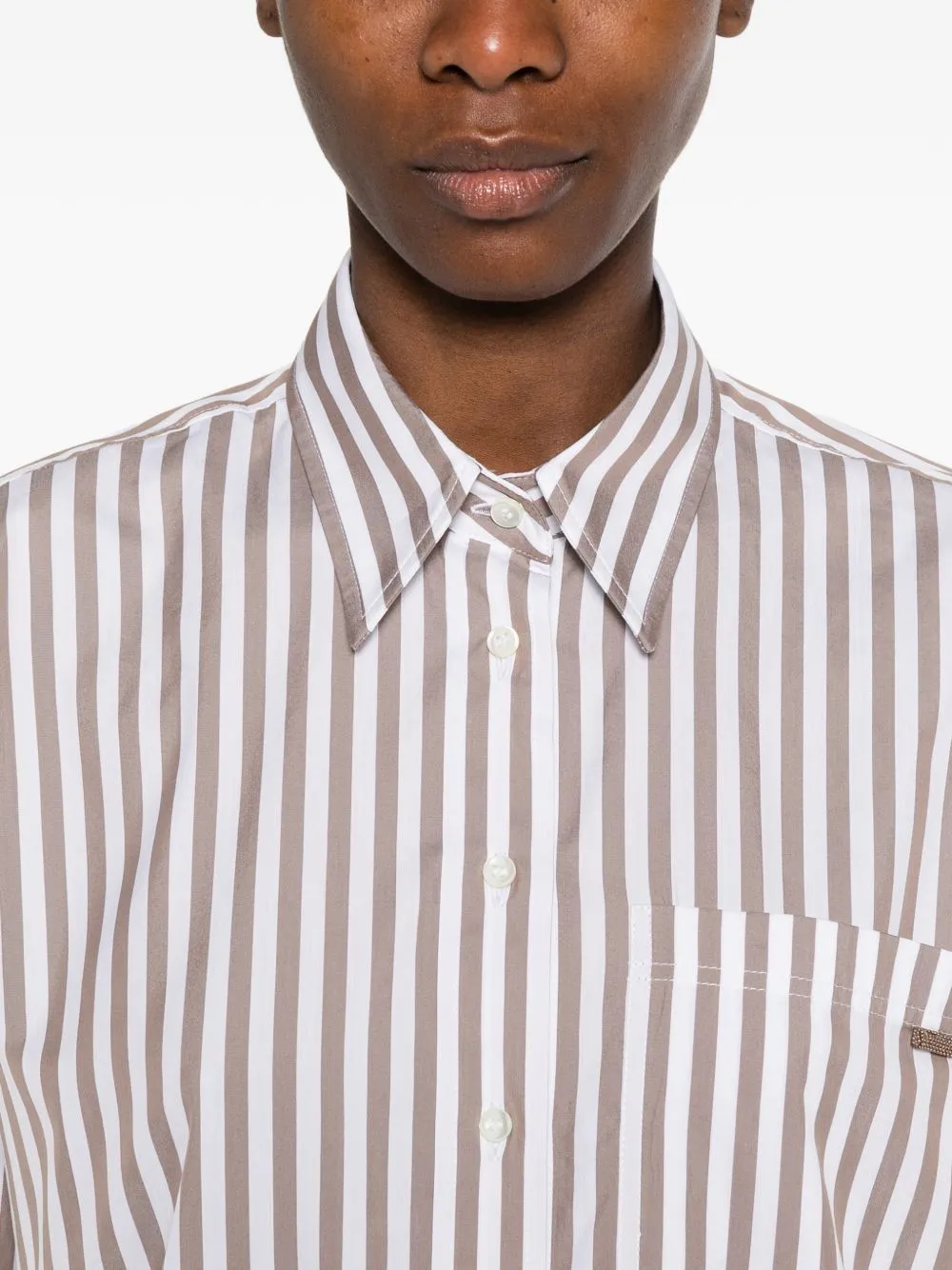 Striped Cotton And Silk Shirt sold by Wanan Luxury product image thumbnail 3