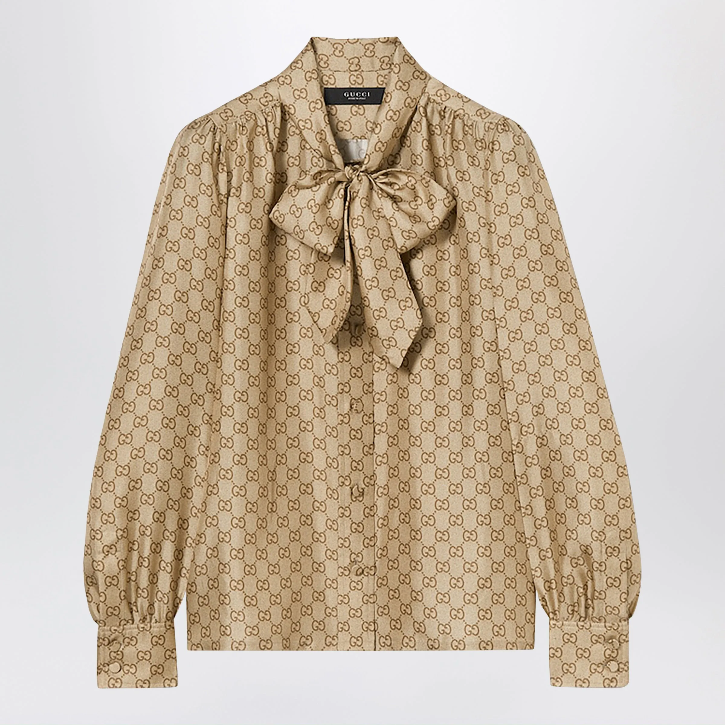 Silk Twill Shirt With Gg Print sold by Wanan Luxury