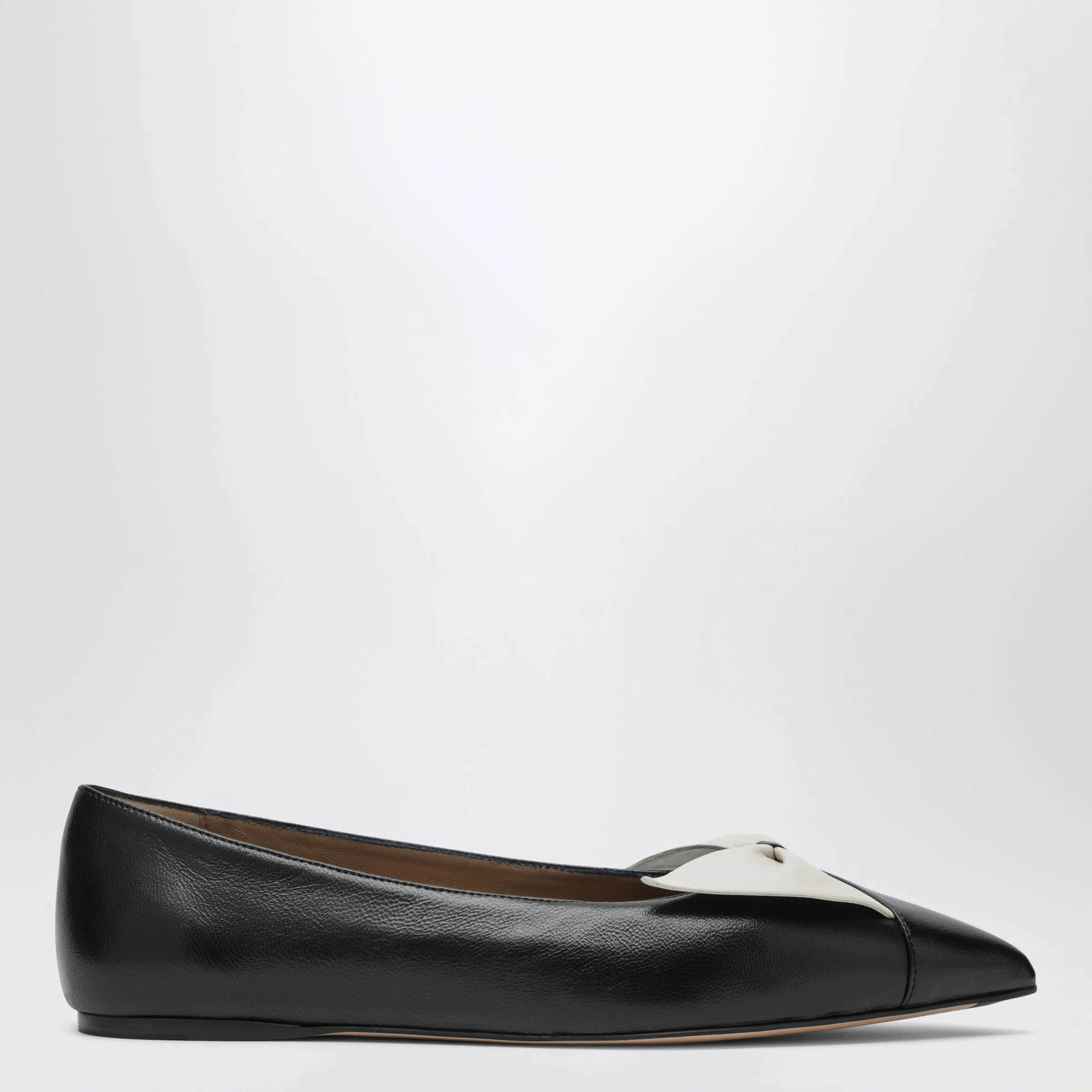 Soft Bow Ballerina Flats Black/Mascarpone sold by Wanan Luxury