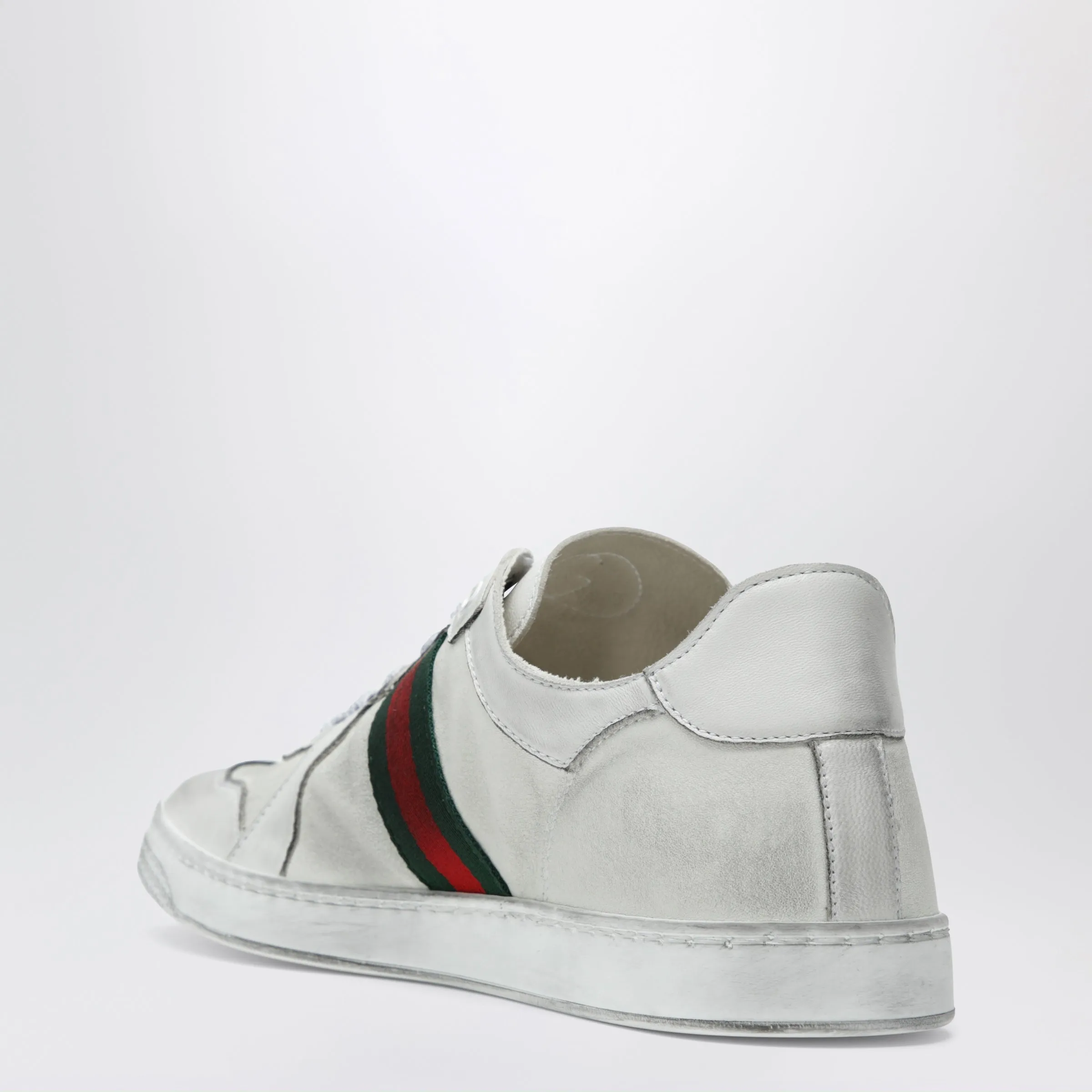 Stretch Sneakers In White Leather With Worn Effect sold by Wanan Luxury product image thumbnail 2