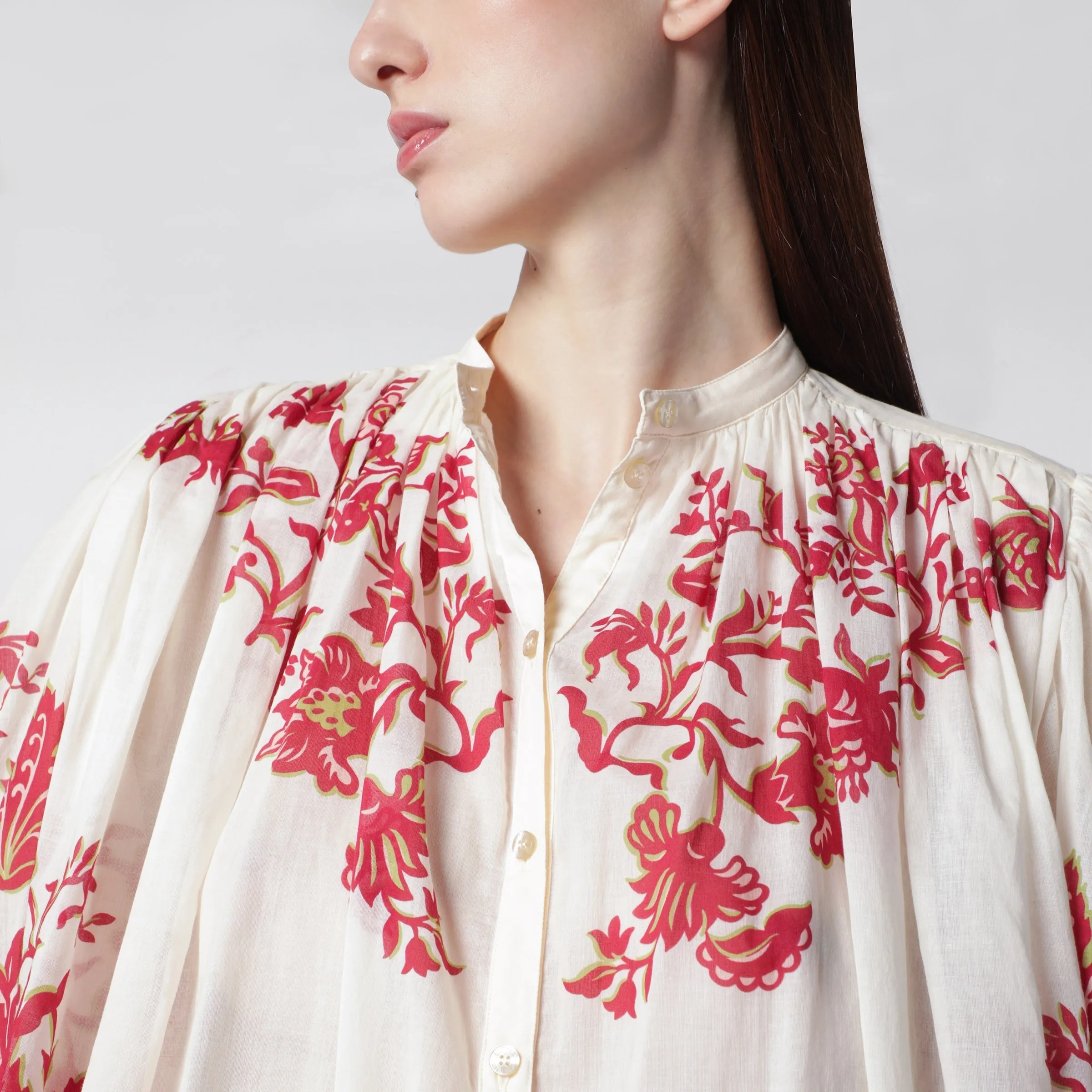 Blouse In Cotton Voile With Floral Print sold by Wanan Luxury product image thumbnail 2