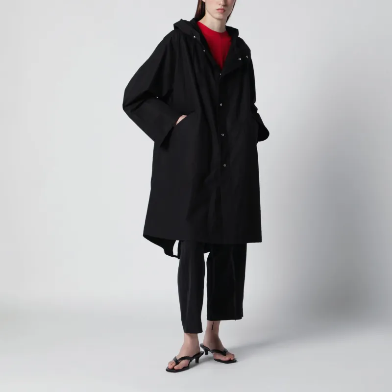 Mid-Length Hooded Parka In Waterproof Cotton, Black made by Jil Sander