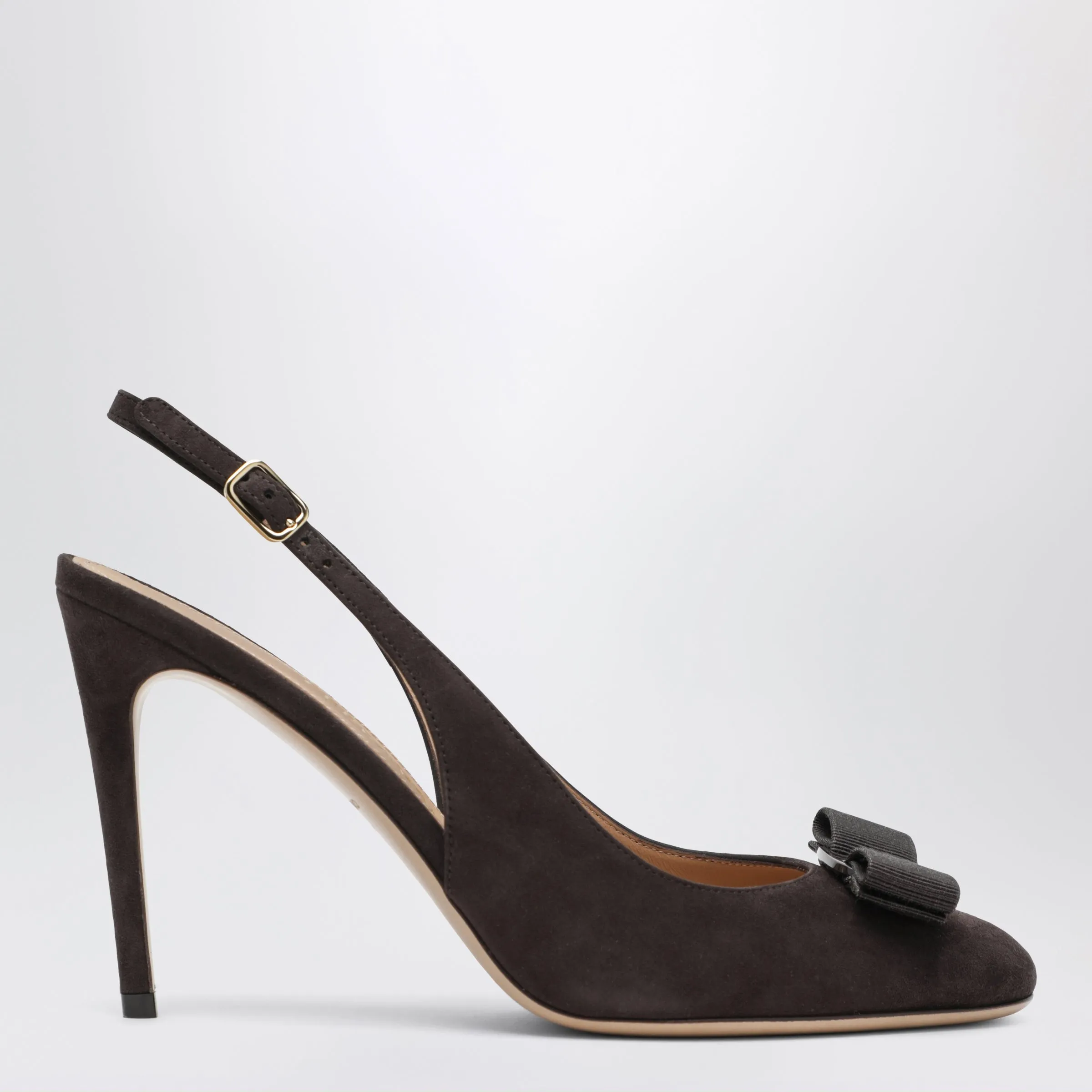 Vara Bow Slingbacks Dark Brown sold by Wanan Luxury