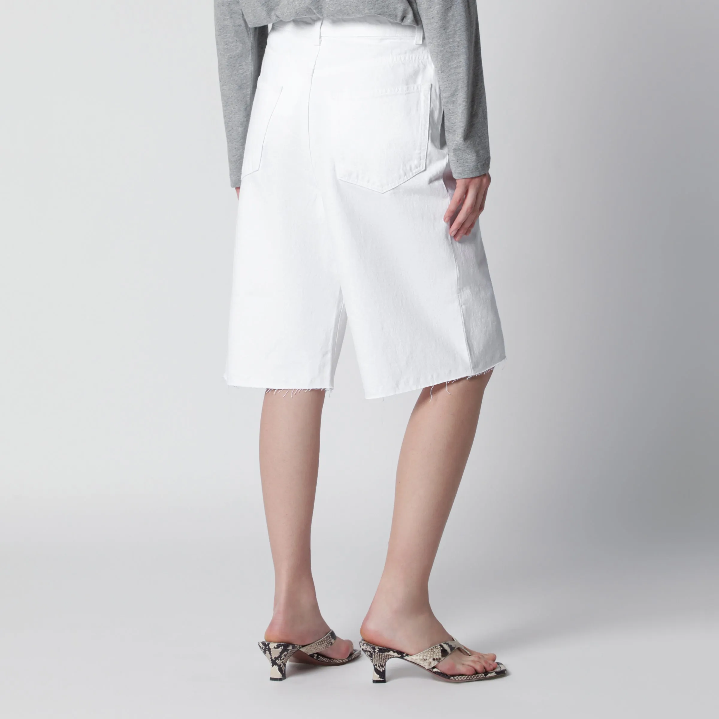 White Cotton Bermuda Shorts sold by Wanan Luxury product image thumbnail 2