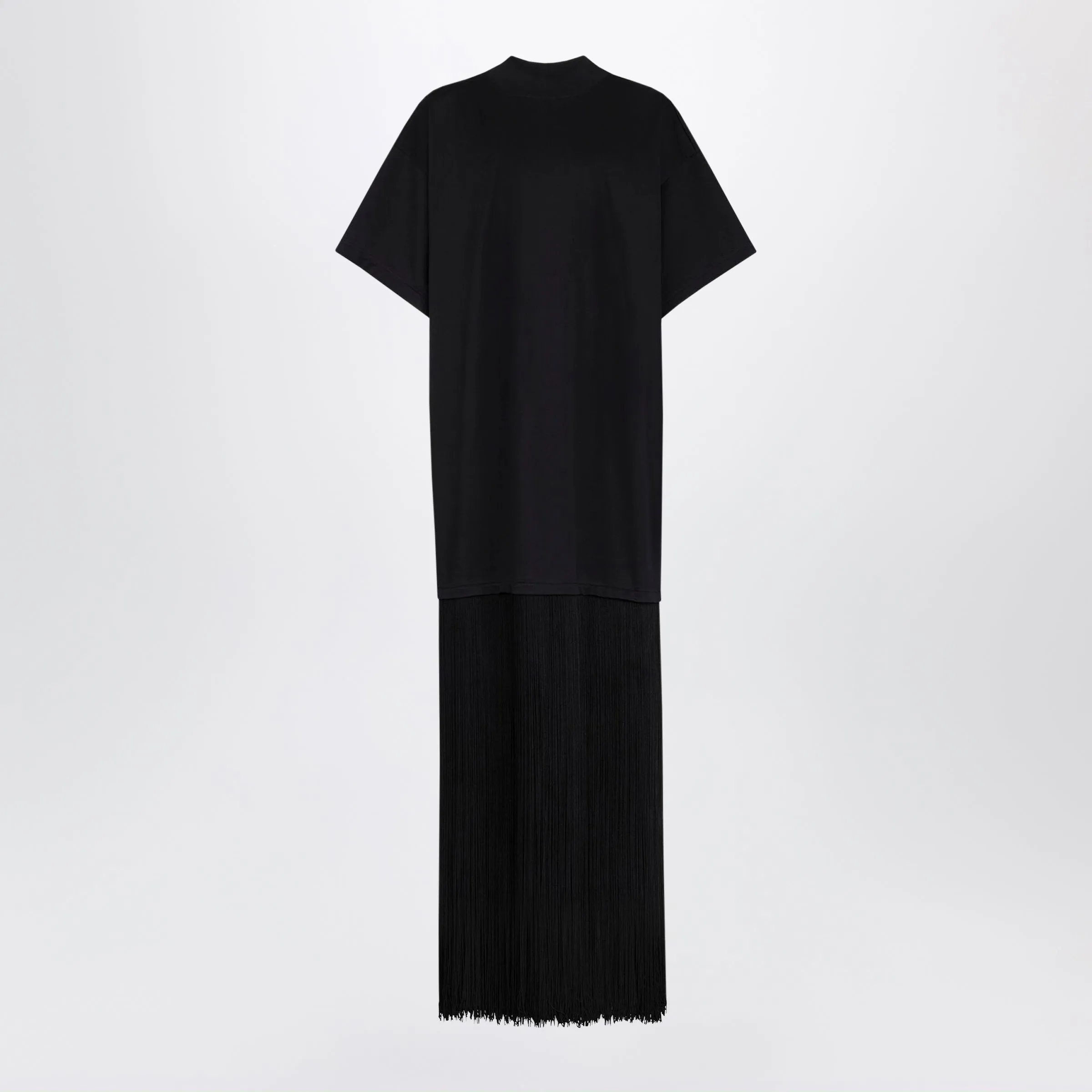 Fringed Dress In Black Cotton Jersey sold by Wanan Luxury product image thumbnail 2