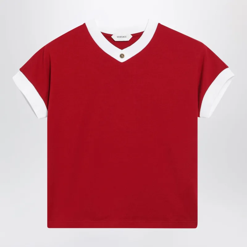 Red Cotton Jersey T-Shirt made by Versace