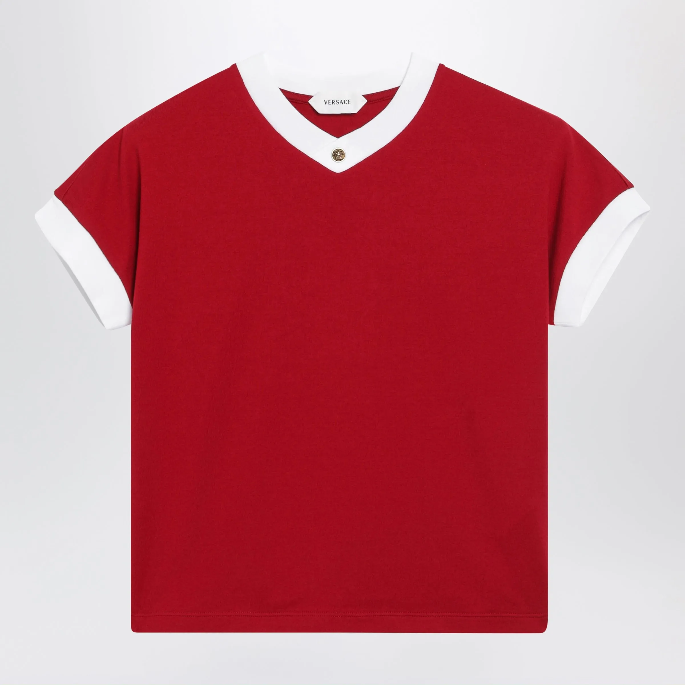 Red Cotton Jersey T-Shirt sold by Wanan Luxury