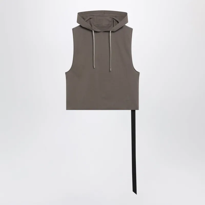Hooded Tunic Cotton Hooded Top In Beige made by Rick Owens