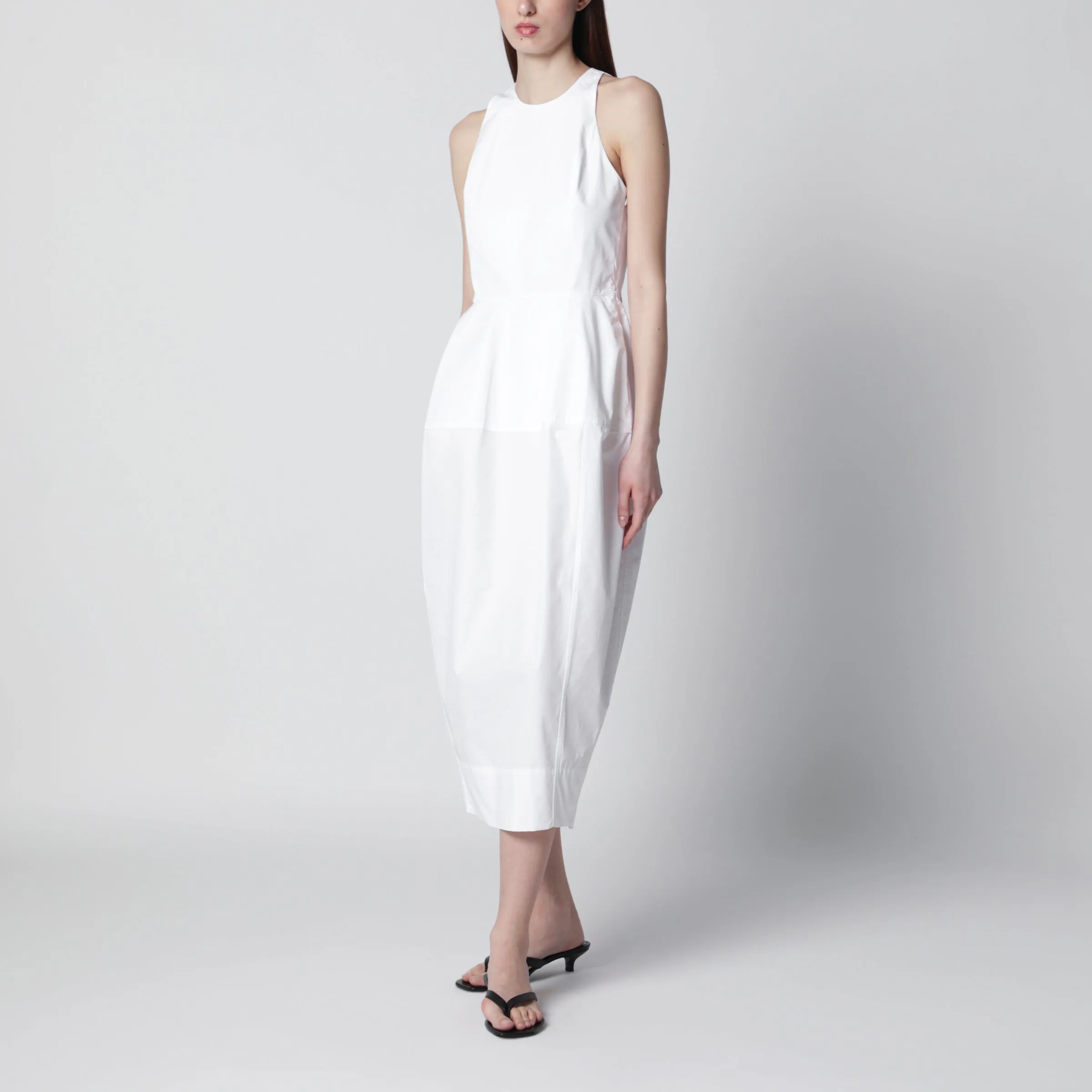 White Midi Cotton Dress sold by Wanan Luxury