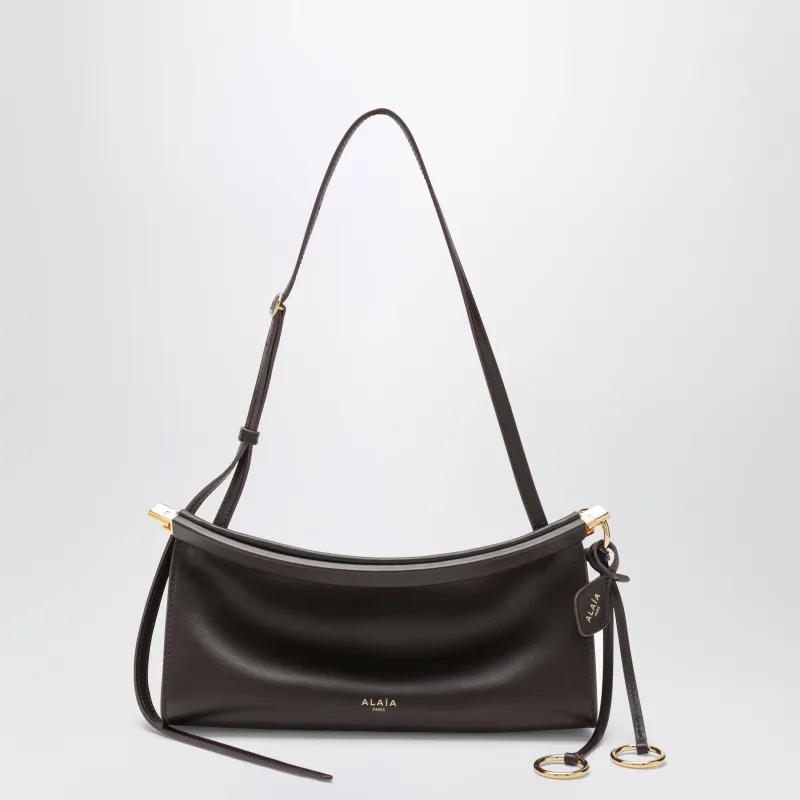 Le Click East West Small Bag In Brown Calfskin Leather made by Alaia