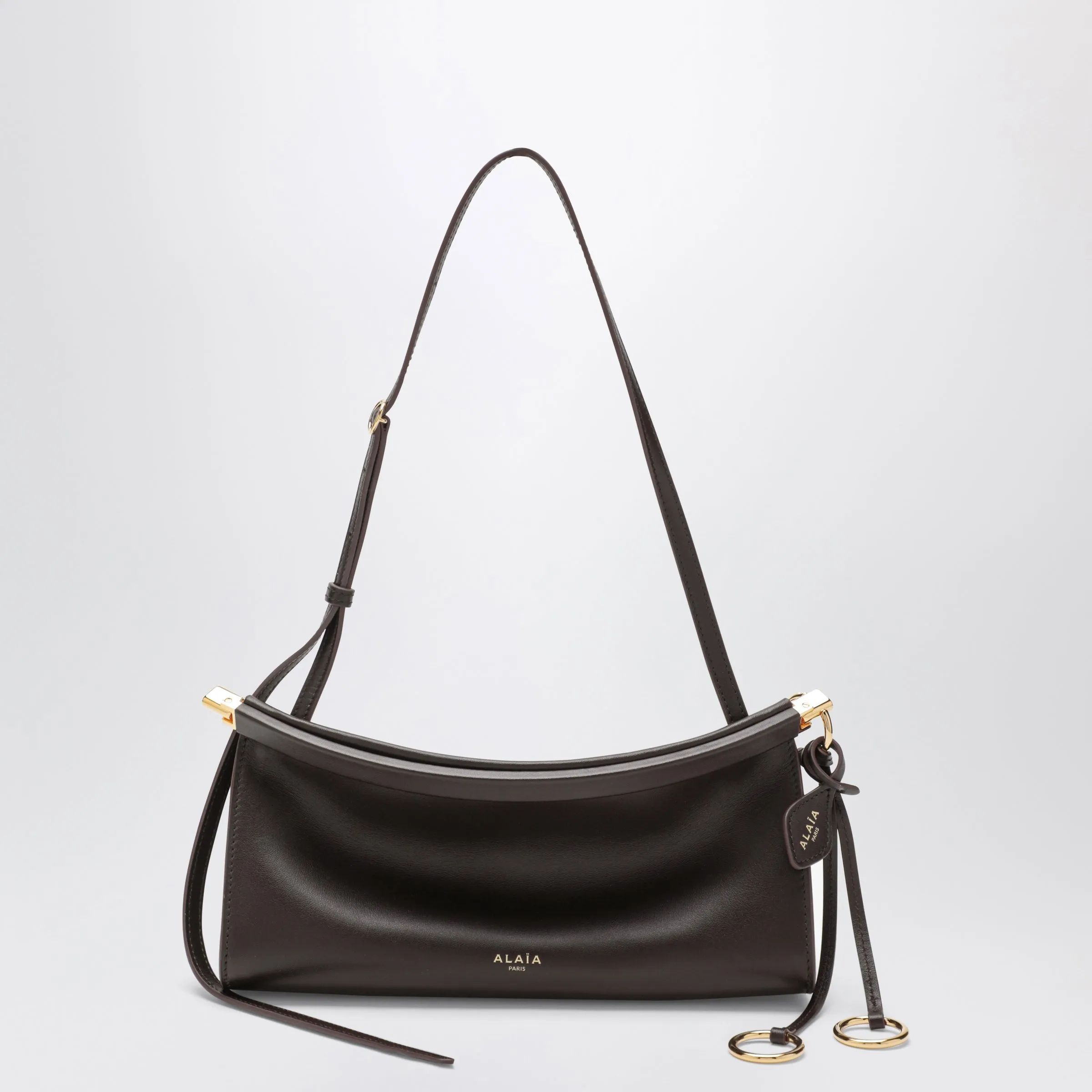 Le Click East West Small Bag In Brown Calfskin Leather sold by Wanan Luxury