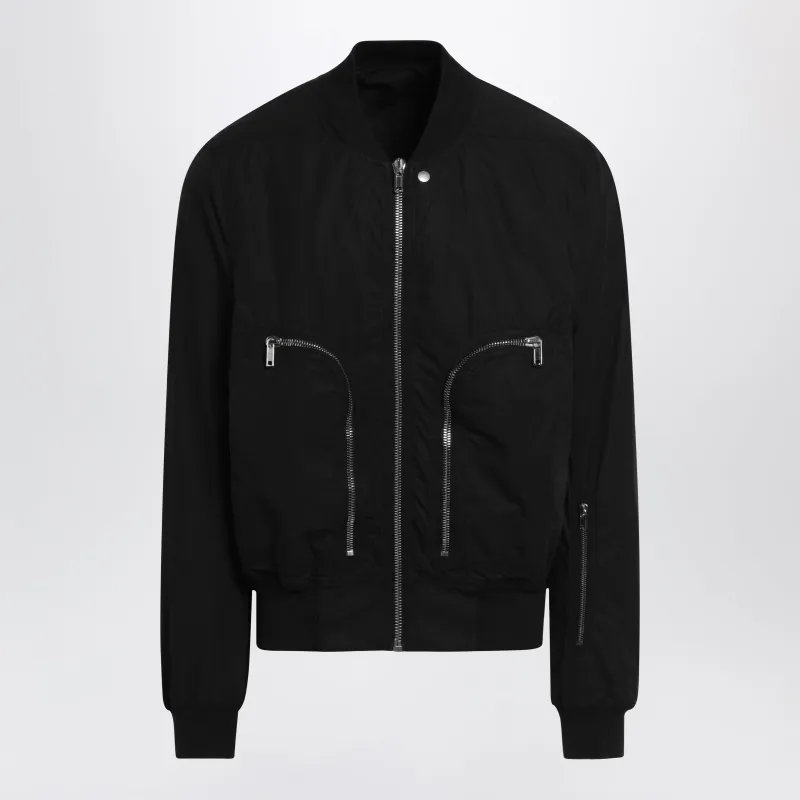 Bauhaus Flight Ribbed Cotton Bomber Jacket In Black made by Rick Owens