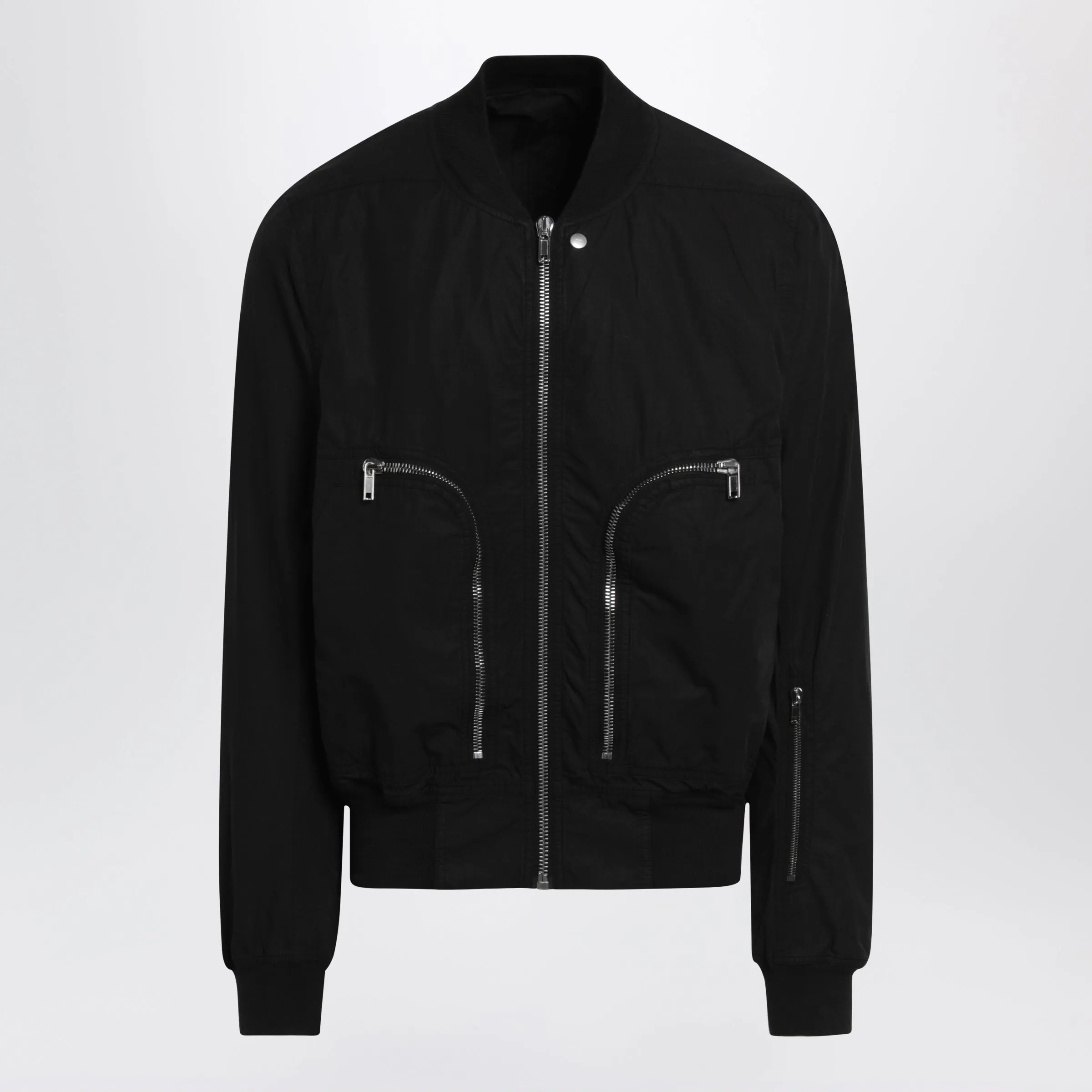 Bauhaus Flight Ribbed Cotton Bomber Jacket In Black sold by Wanan Luxury