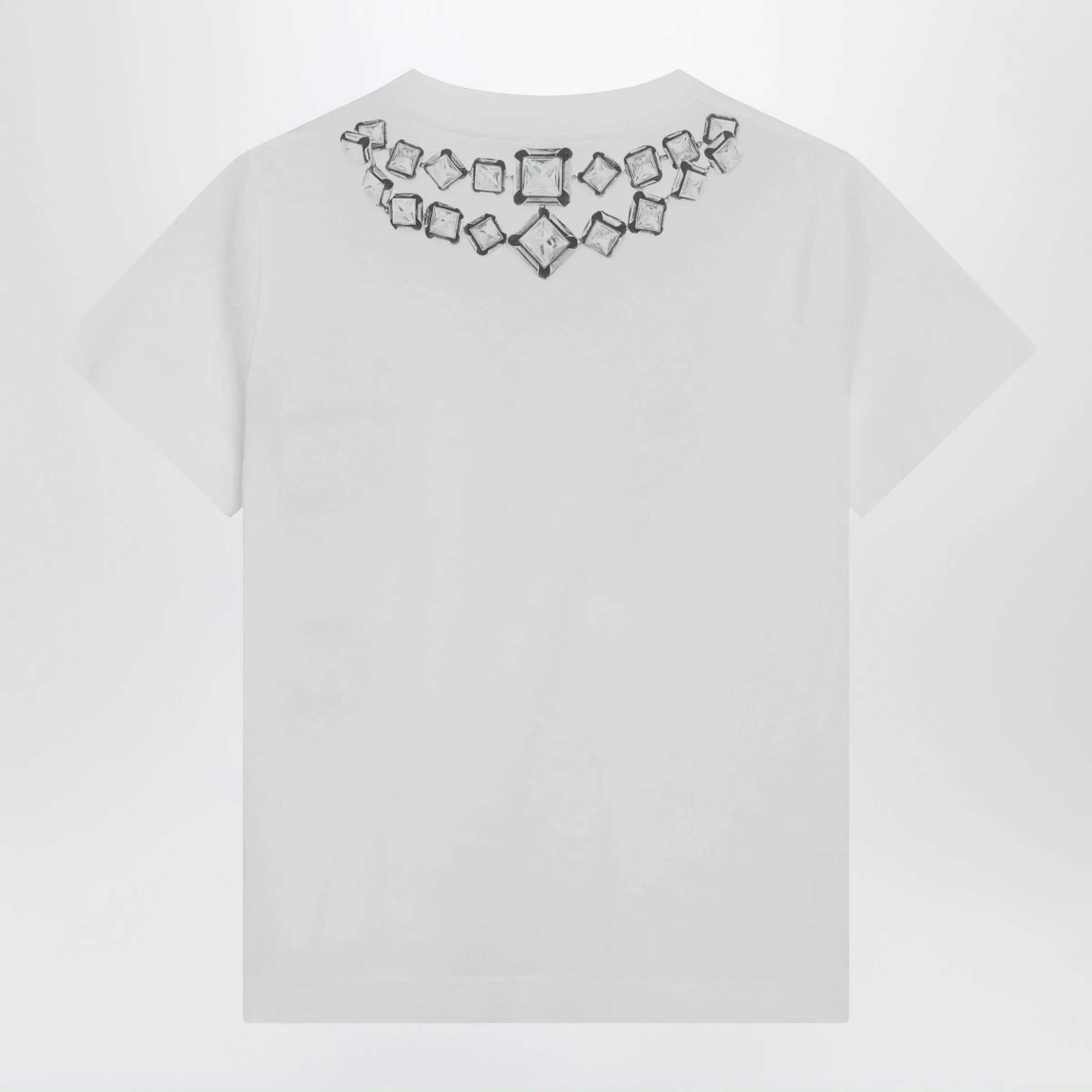 Deconstructed Crystals Cotton T-Shirt In White sold by Wanan Luxury product image thumbnail 2