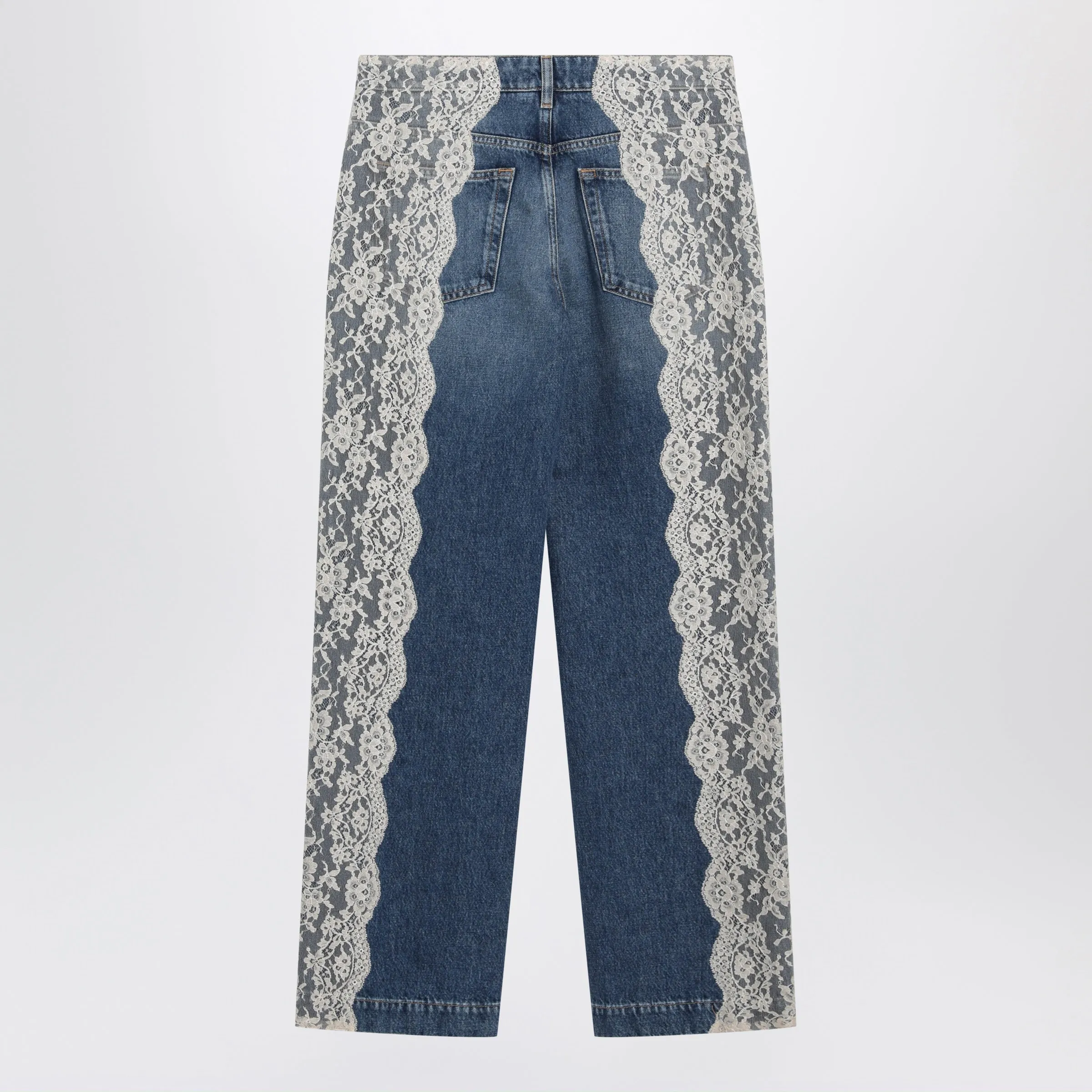 Blue Jeans With Lace Insert sold by Wanan Luxury product image thumbnail 2