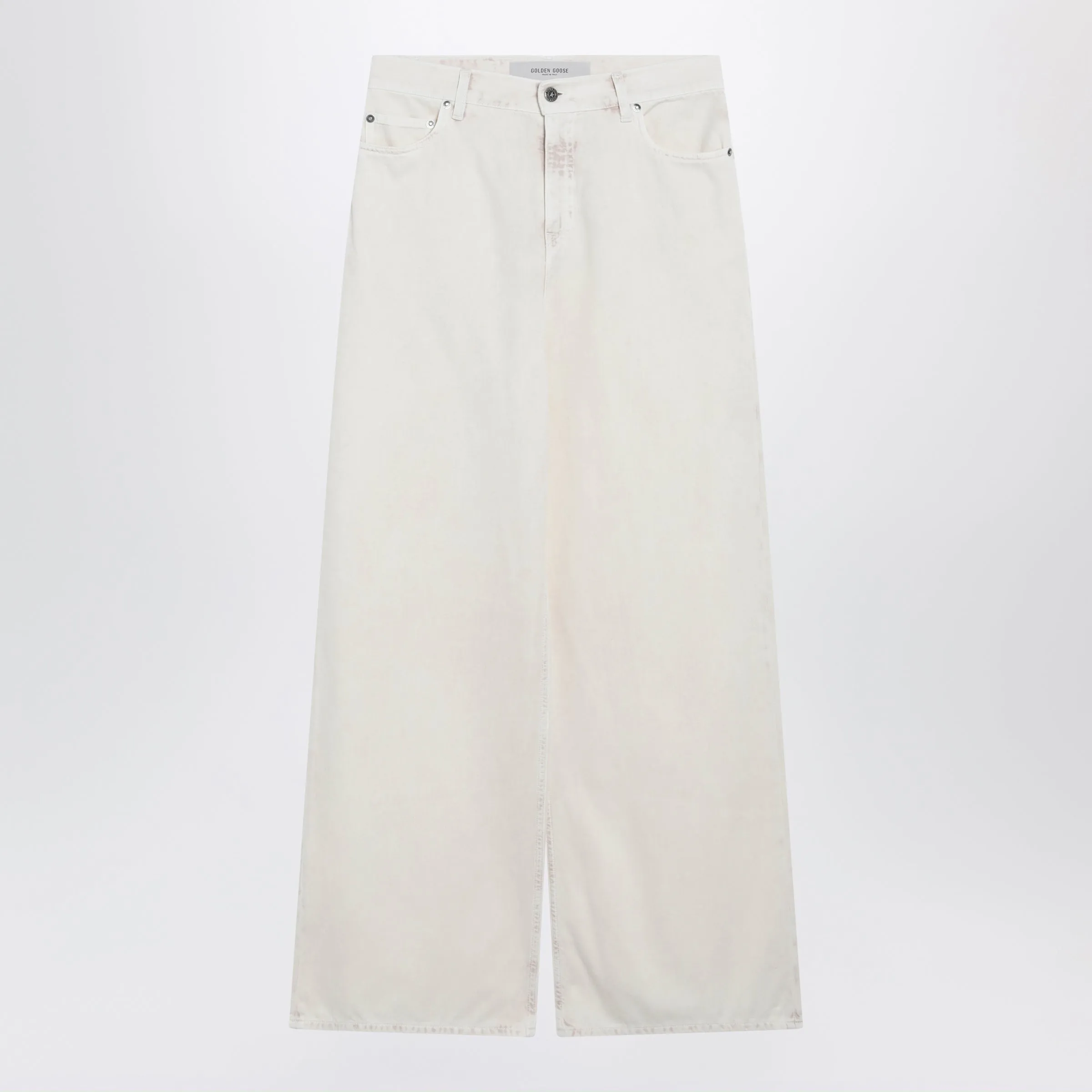 White Wide-Leg Denim Trousers sold by Wanan Luxury