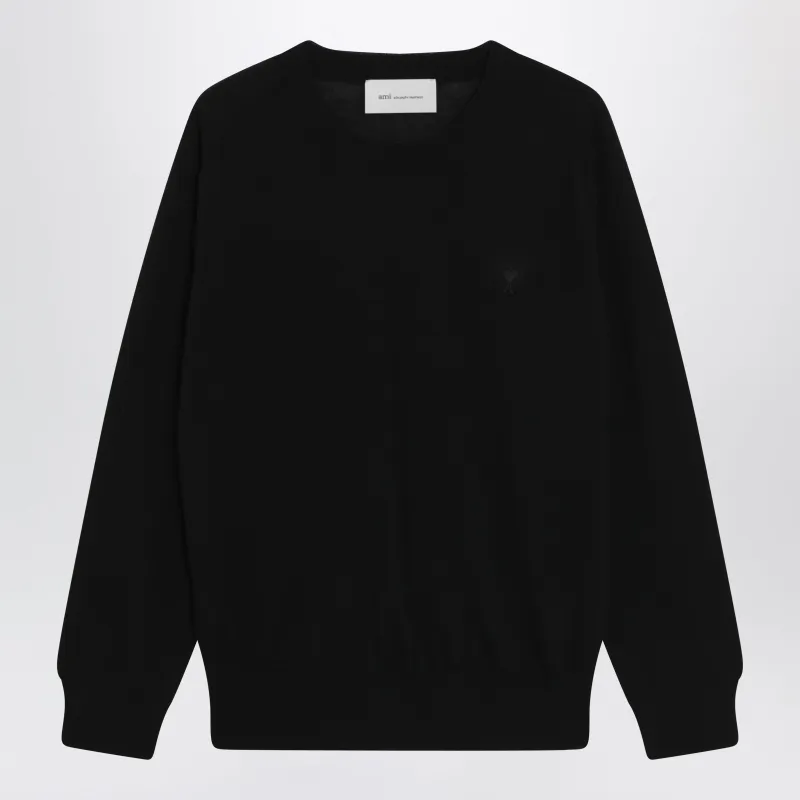 Black Ami De Coeur Wool Sweater By Ami Paris made by Ami