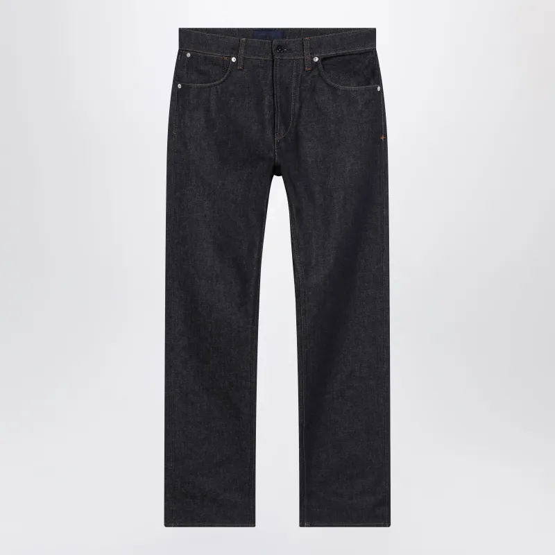 Regular Straight Jeans In Raw Indigo Denim sold by Wanan Luxury