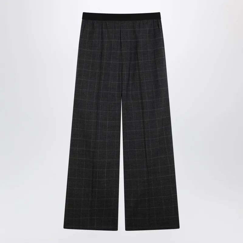 Dark Grey Tartan Trousers made by Wanan Luxury