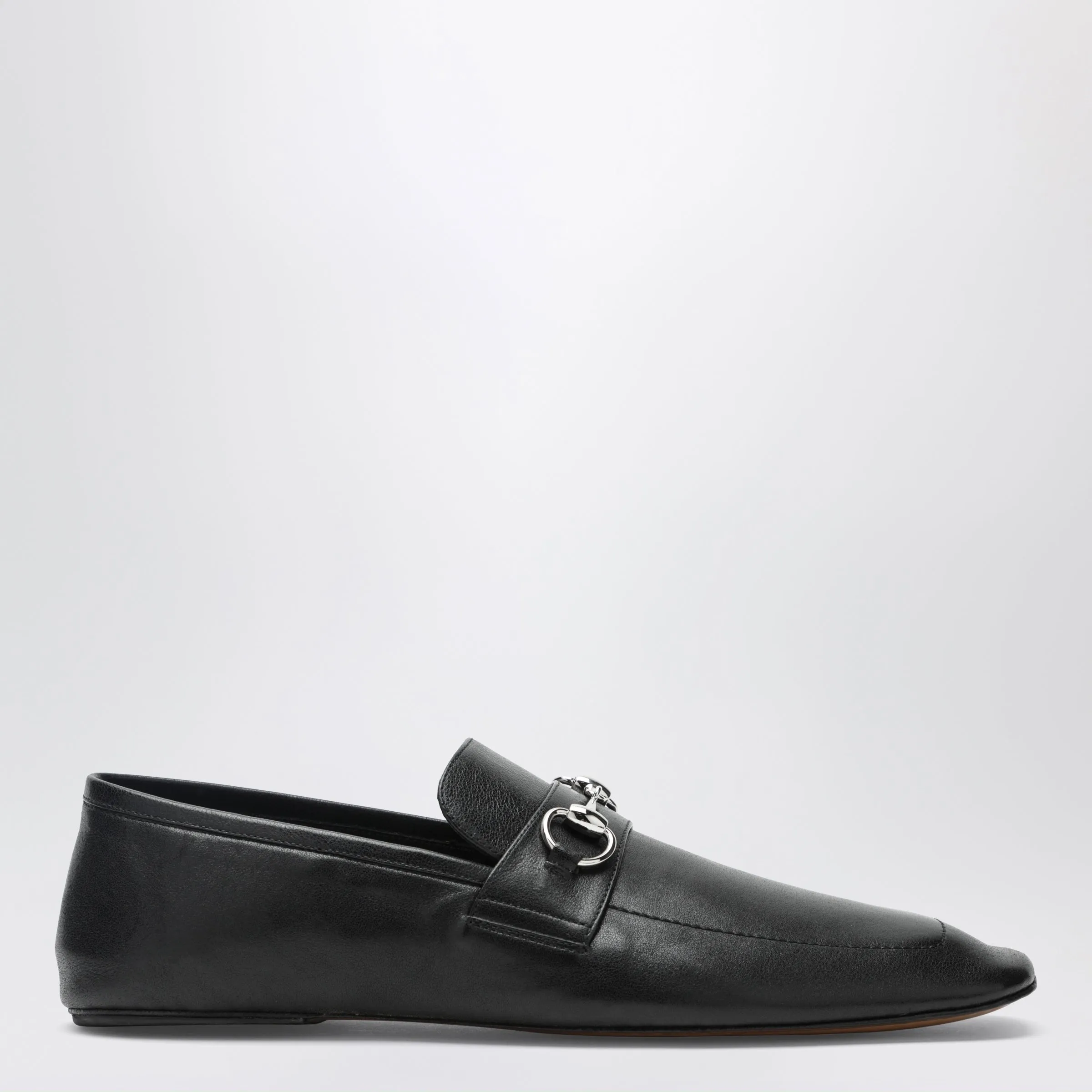 Black Leather Horsebit Loafers With Silver Hardware sold by Wanan Luxury