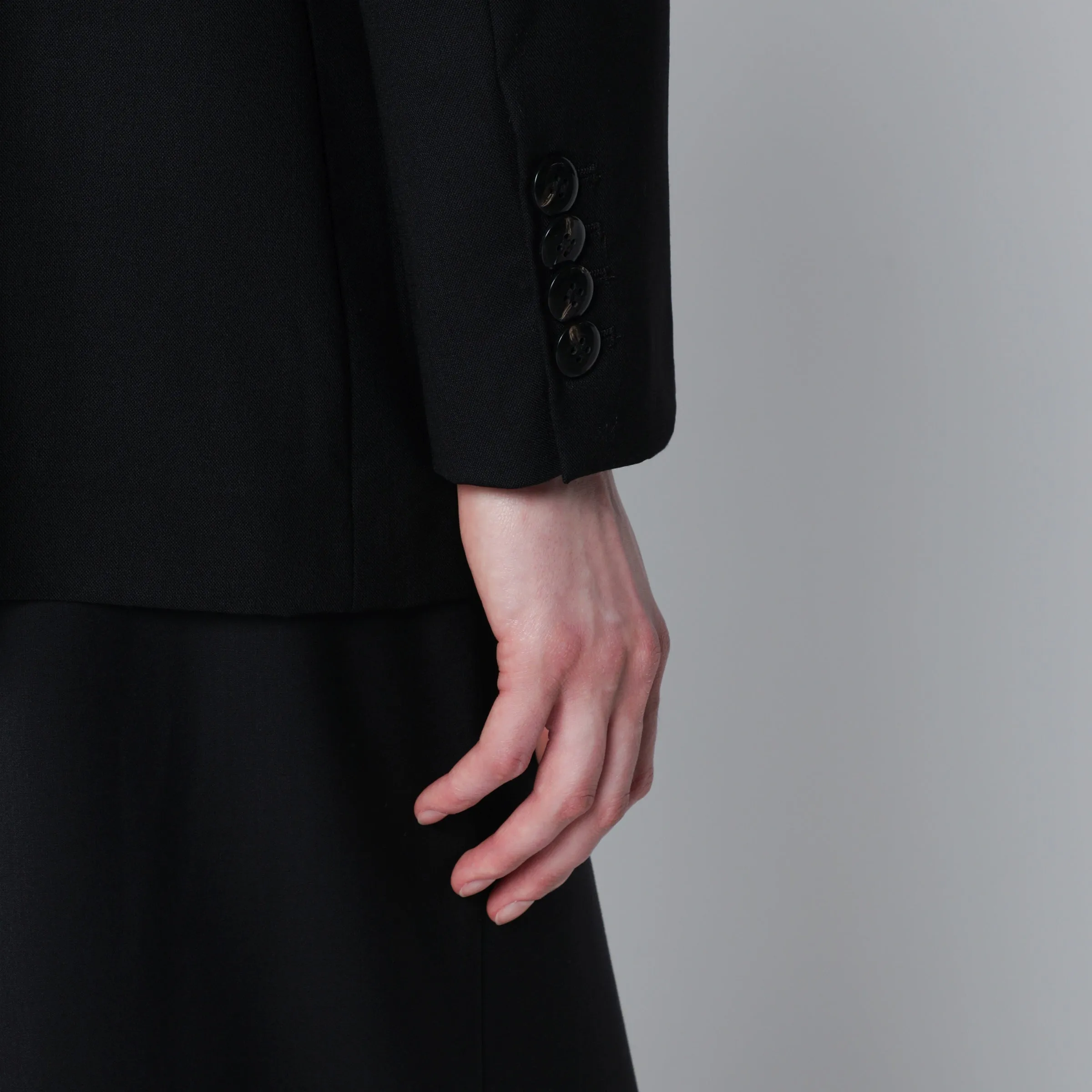 Black Double-Breasted Silk Jacket sold by Wanan Luxury product image thumbnail 2