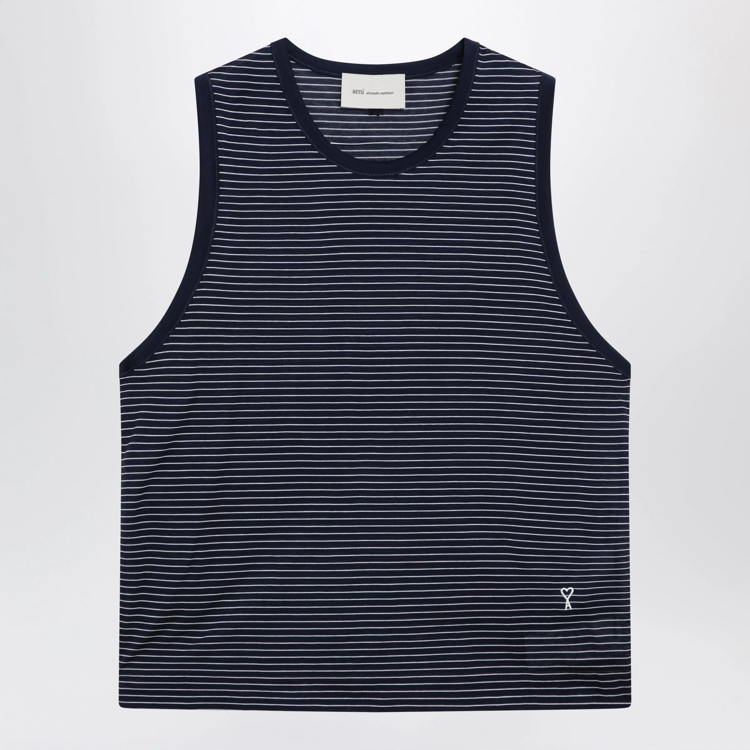 Striped Tank Top Ink/White With Logo sold by Wanan Luxury