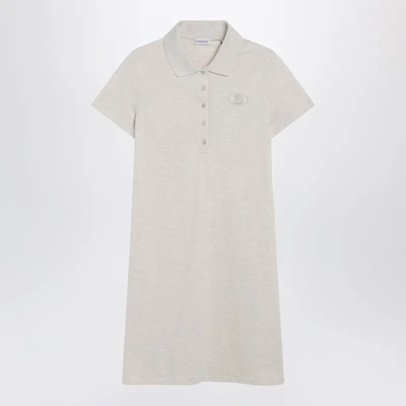 Beige Mélange Cotton Polo Dress By Burberry made by Burberry