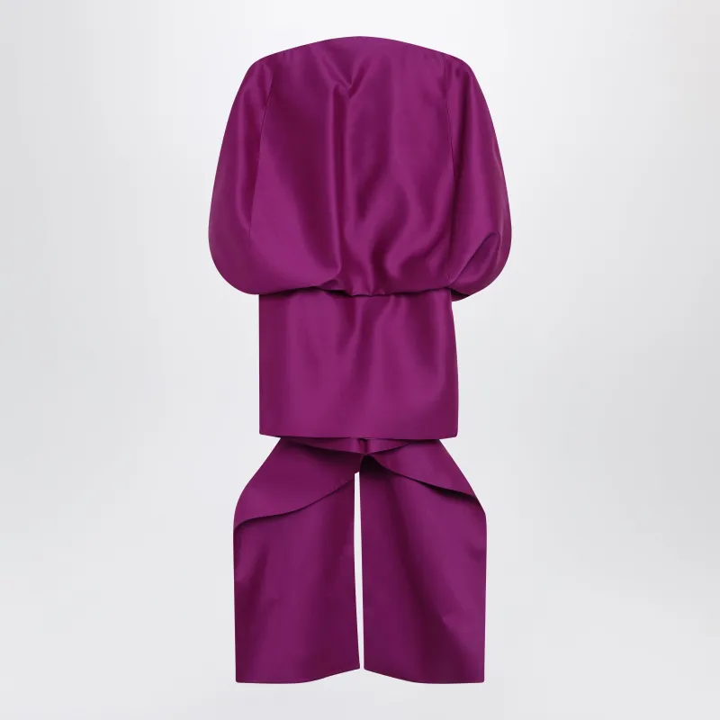 Off-Shoulder Mini Dress In Wool-Silk Blend, Violet made by Balenciaga