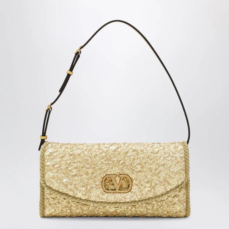 Small De Vain Bag In Gold Cloqué Jacquard Fabric made by Valentino Garavani