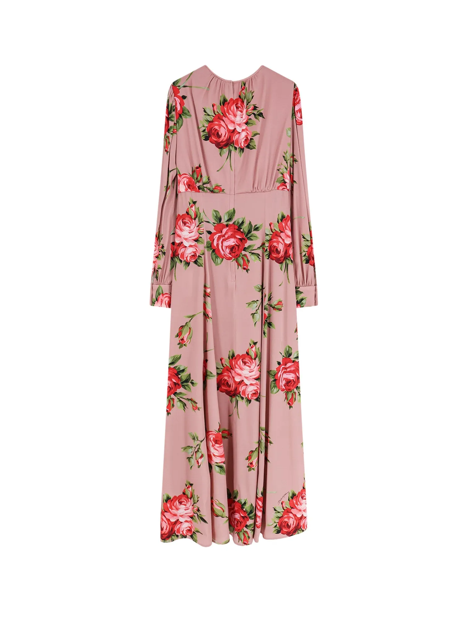 Long Silk Dress With Bouquet Rose Print sold by Wanan Luxury product image thumbnail 2