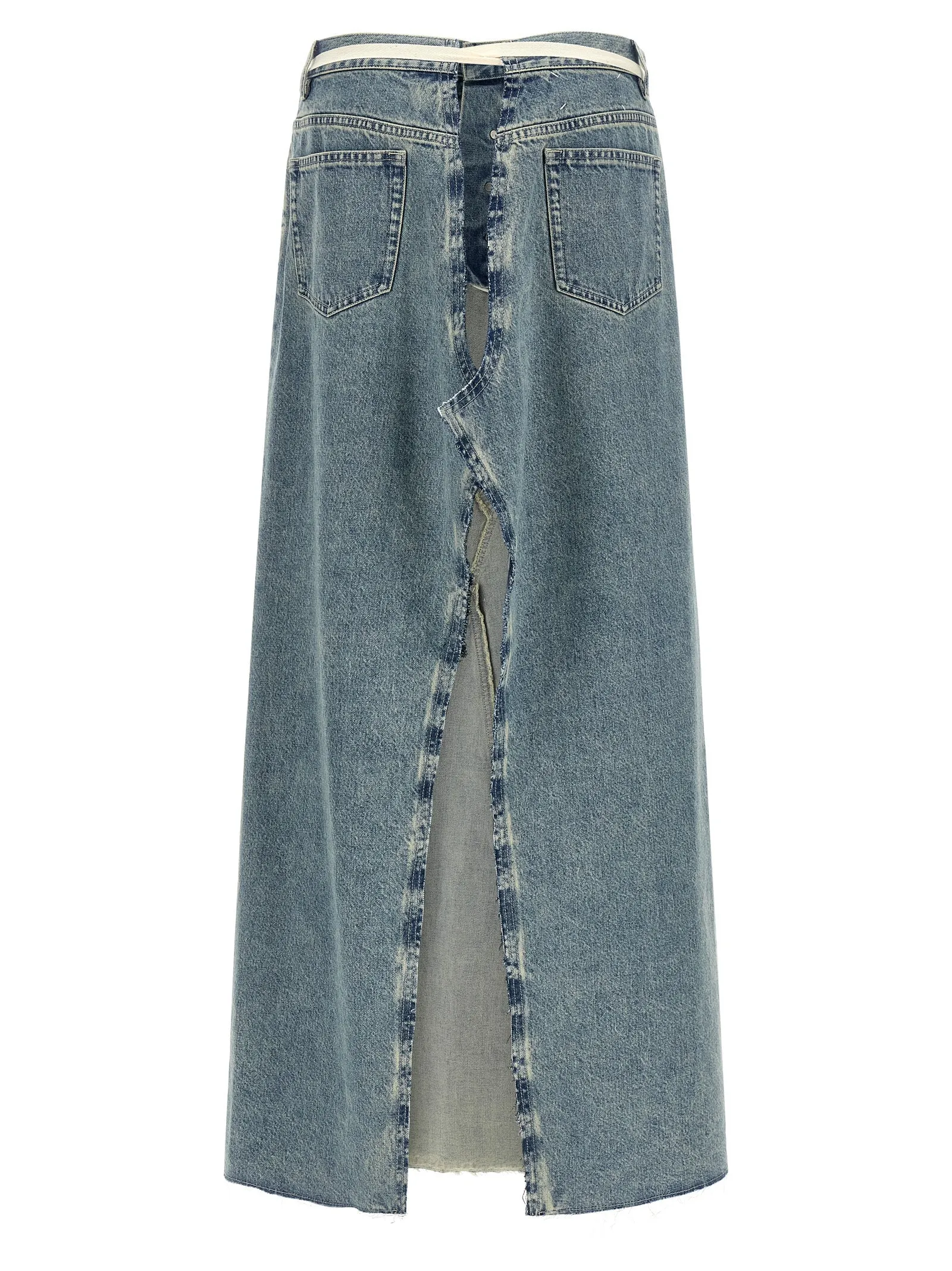 Raw Hem Denim Skirt Skirts Light Blue sold by Wanan Luxury product image thumbnail 2