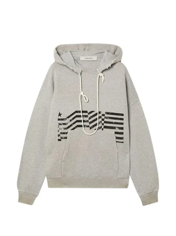 Printed Cotton Hoodie made by Golden Goose
