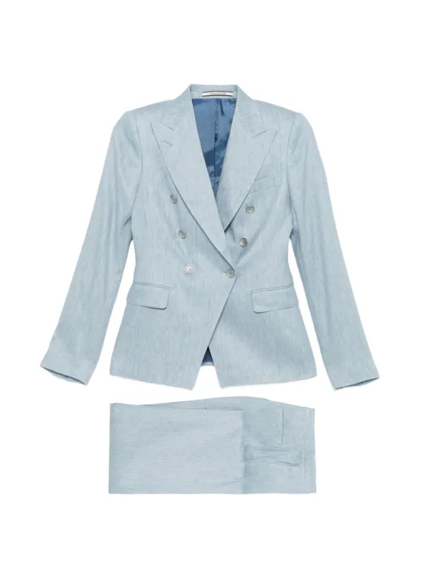 Linen Double-Breasted Suit made by Tagliatore