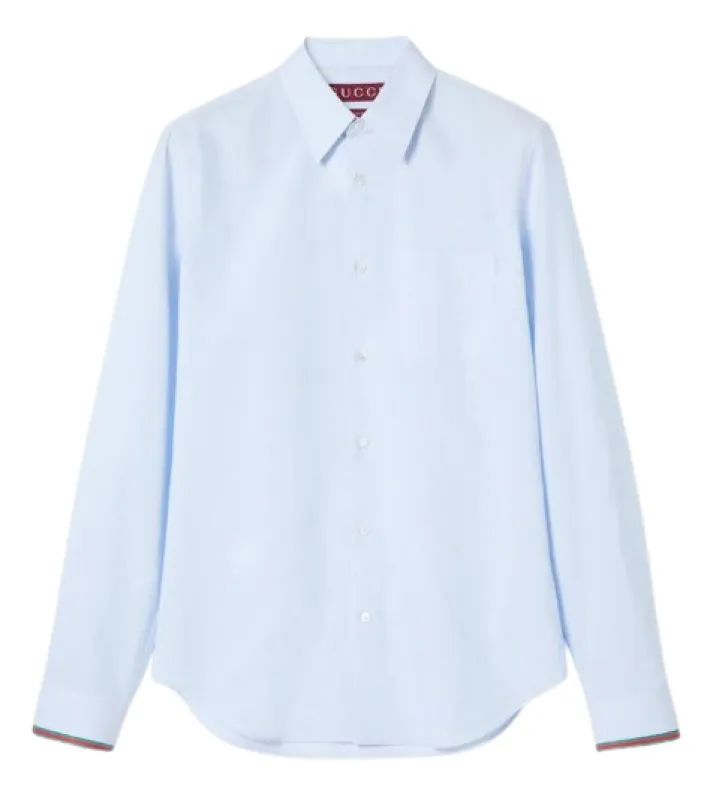 Shirts Azure White made by Gucci