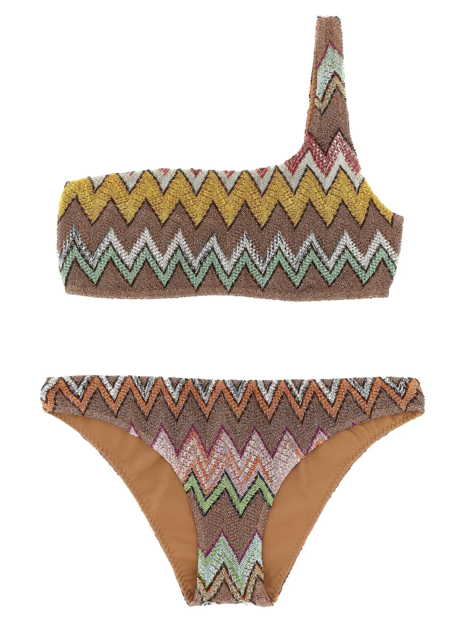 Lamé Viscose Bikini Beachwear Brown sold by Wanan Luxury