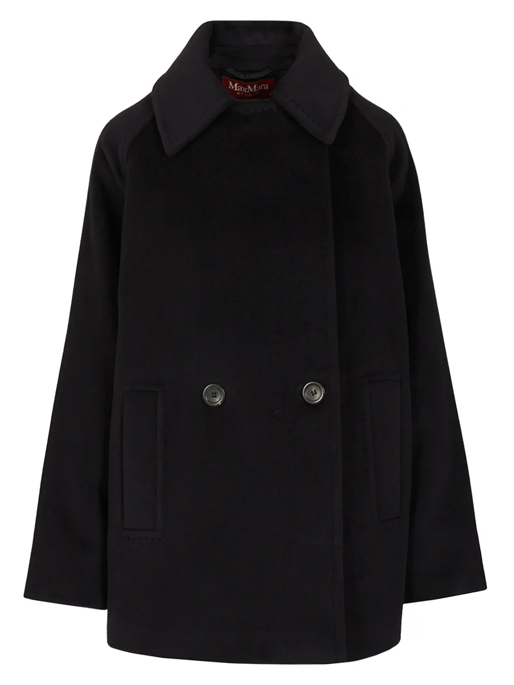 Double-Breasted Wool Pea Coat Coats Blue sold by Wanan Luxury
