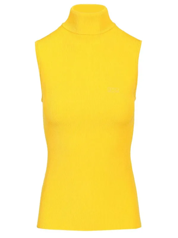 Sleeveless Top Tops Yellow made by Loewe